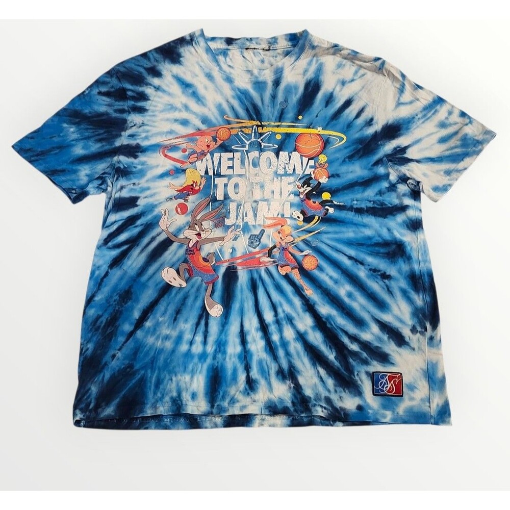 Vintage SIKSILK Space Jam TIE‎ DYE Over Sized T-shirt Mens Appx XL Looney Tunes